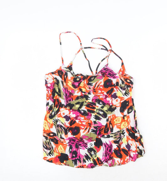 Womens UK Size 10 Topshop Multicoloured Basic Tank
