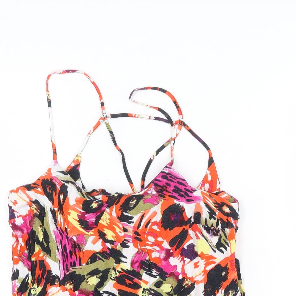 Womens UK Size 10 Topshop Multicoloured Basic Tank