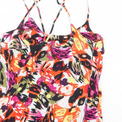 Womens UK Size 10 Topshop Multicoloured Basic Tank