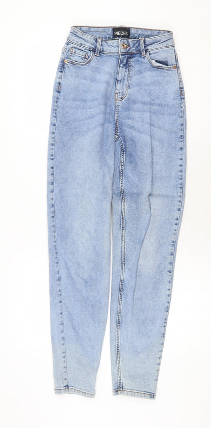 Womens UK Size XS Pieces Regular Fit Skinny Blue Jeans