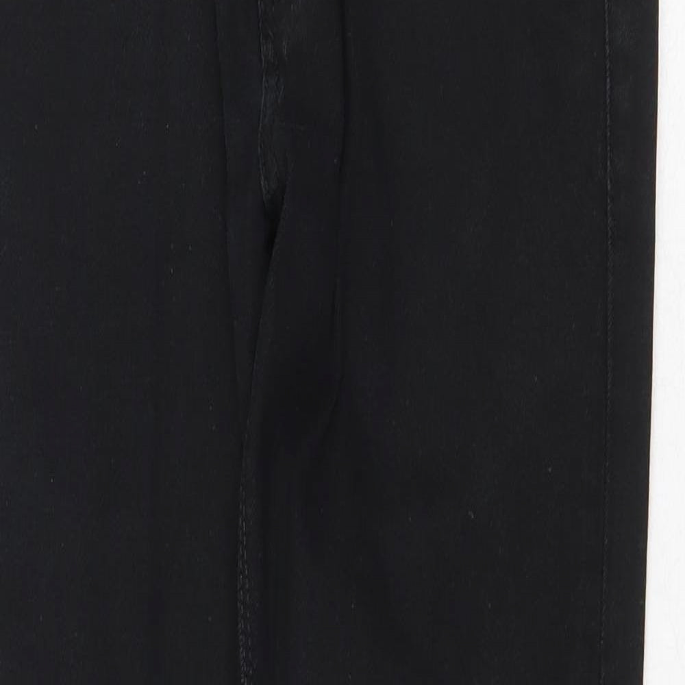 River Island Womens Black Cotton Straight Jeans Size 30 in Regular Zip