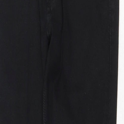 River Island Womens Black Cotton Straight Jeans Size 30 in Regular Zip