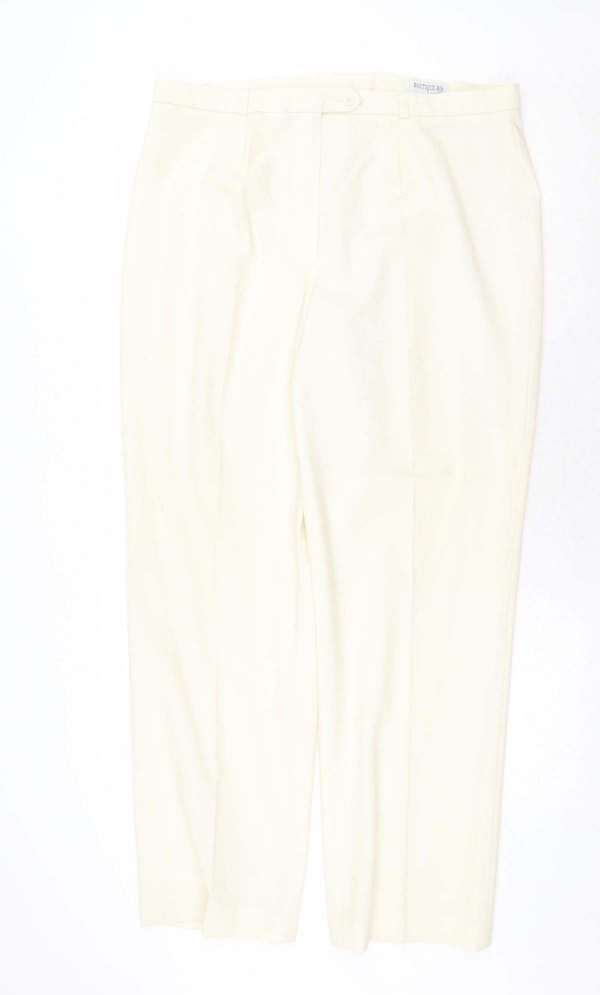 Boutique Bis Womens Ivory Polyester Trousers Size 20 Regular Zip
