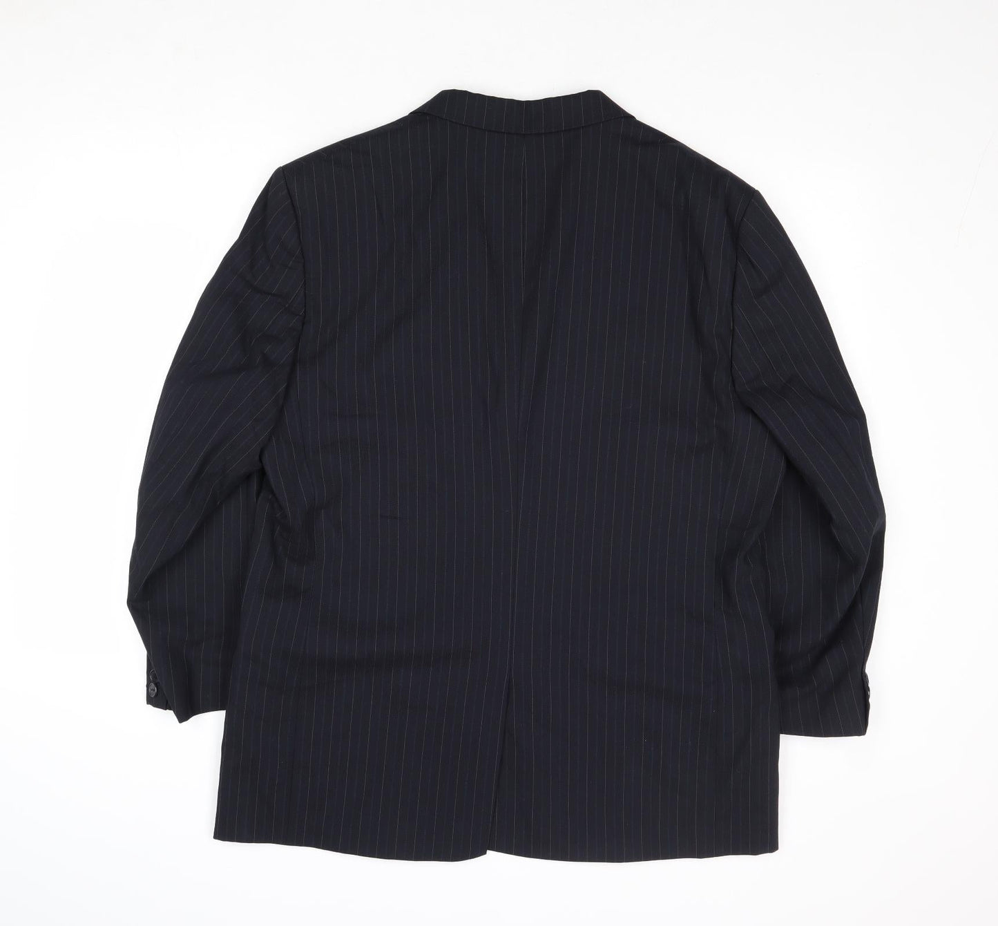 Majors Mens Blue Striped Wool Jacket Suit Jacket Size 42 Regular - Pinstripes