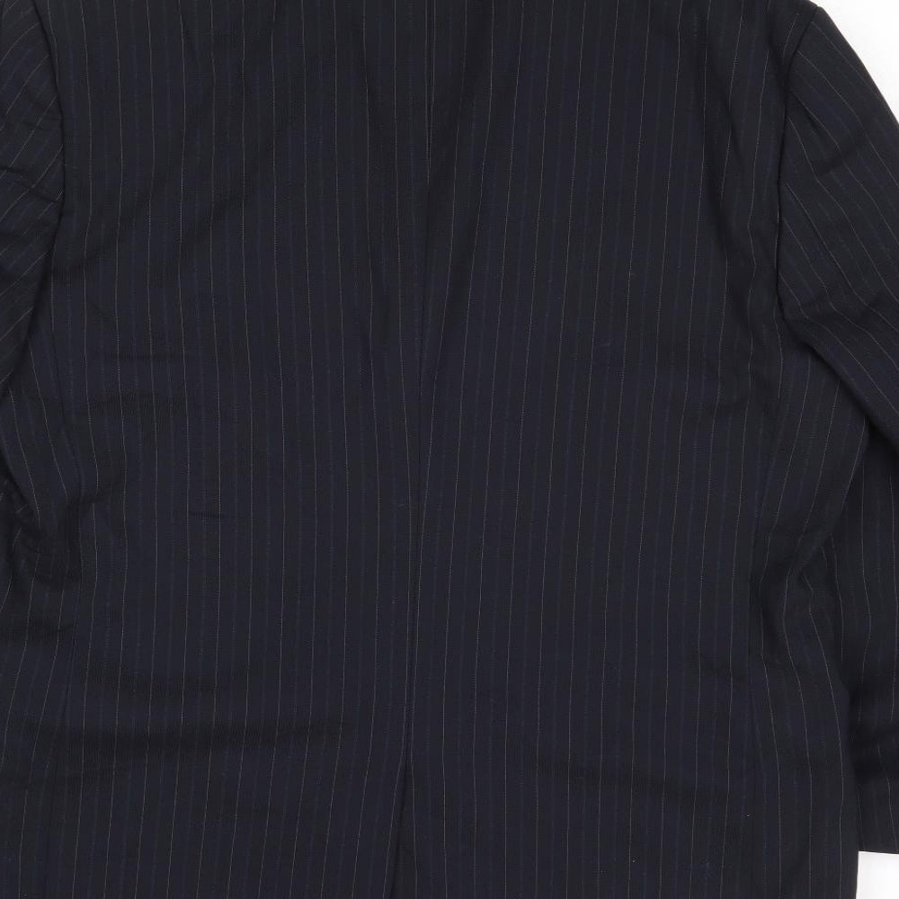 Majors Mens Blue Striped Wool Jacket Suit Jacket Size 42 Regular - Pinstripes