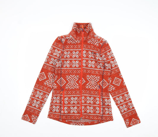 Ayacucho Womens Red Geometric Jacket Size XS Zip