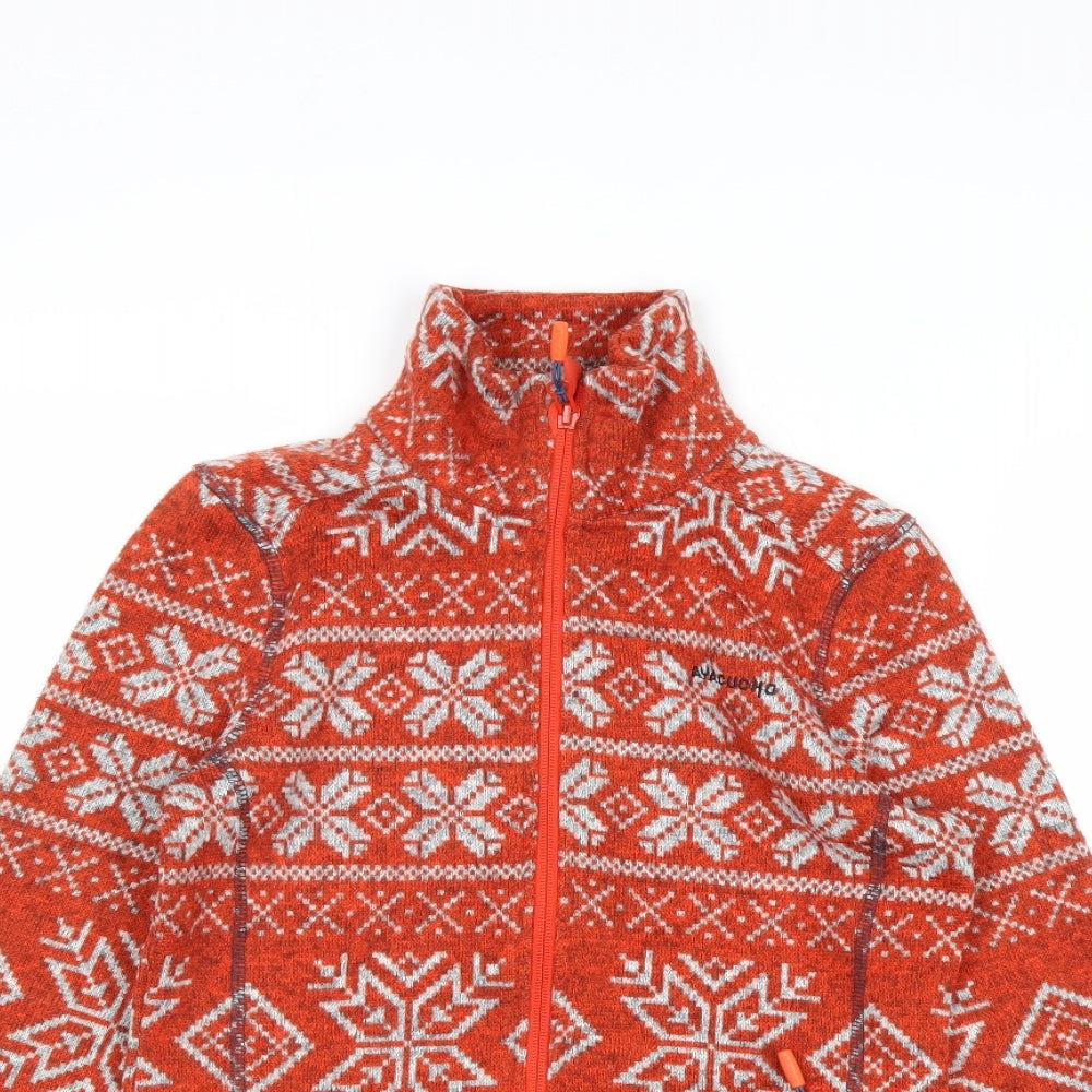 Ayacucho Womens Red Geometric Jacket Size XS Zip