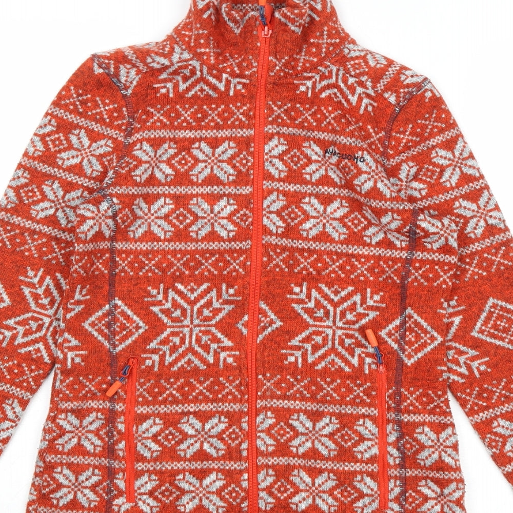 Ayacucho Womens Red Geometric Jacket Size XS Zip