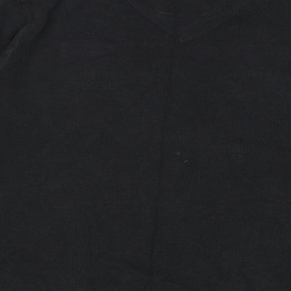 Burton Mens Black Round Neck Cotton Pullover Jumper Size L Long Sleeve