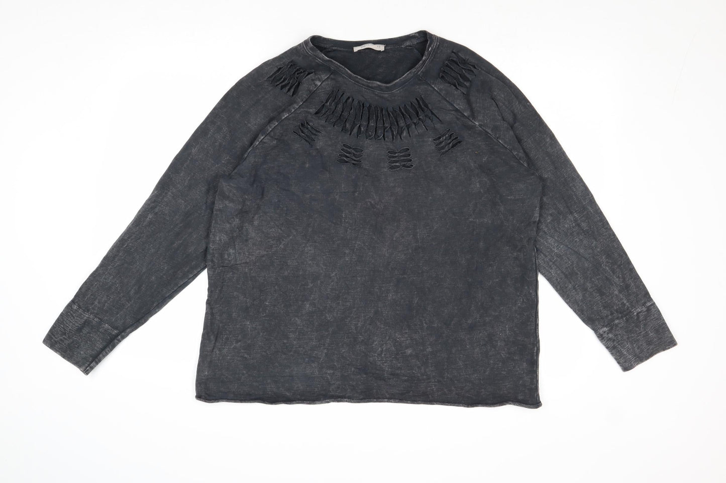 The Label Womens Grey Cotton Pullover Sweatshirt Size 12 Pullover