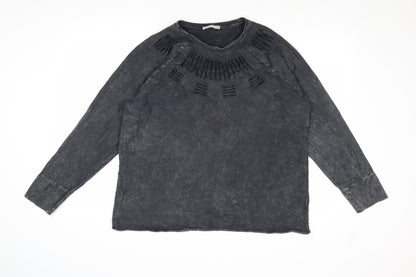 The Label Womens Grey Cotton Pullover Sweatshirt Size 12 Pullover