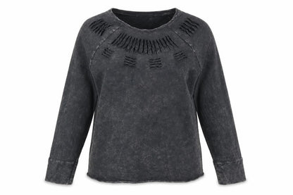 The Label Womens Grey Cotton Pullover Sweatshirt Size 12 Pullover