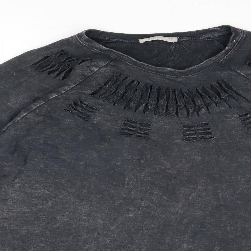 The Label Womens Grey Cotton Pullover Sweatshirt Size 12 Pullover