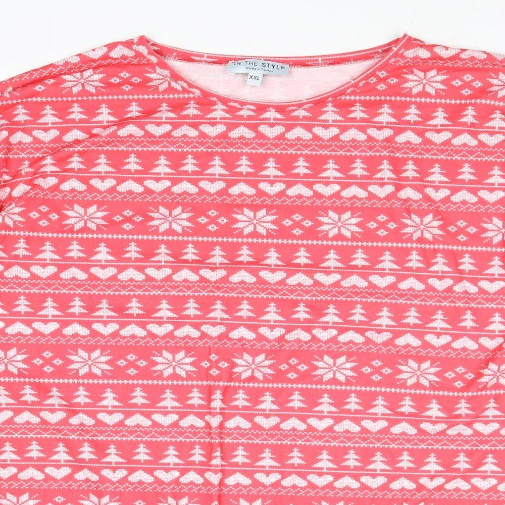 Womens UK Size 2XL In the Style Red Basic Blouse
