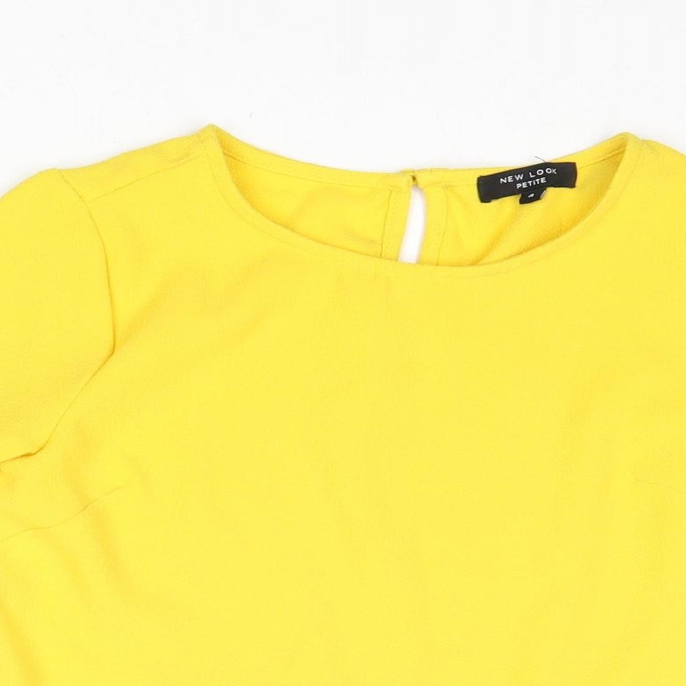 Womens UK Size 4 New Look Yellow Basic Blouse
