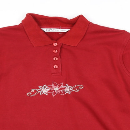 Womens UK Size M EWM Red Pullover Sweatshirt