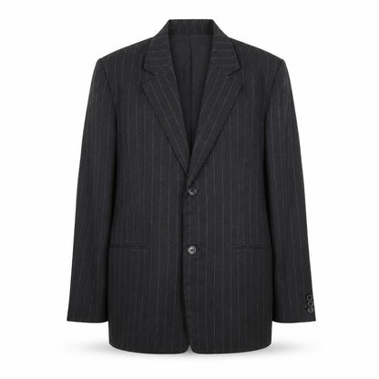 St-Martins Mens Grey Polyester Jacket Suit Jacket Size 38 Regular - Pinstripe