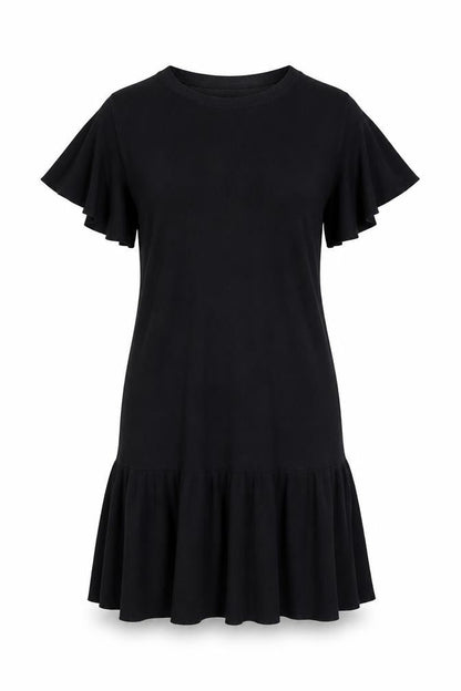 H&M Womens Blue Acrylic T-Shirt Dress Size S Round Neck Pullover