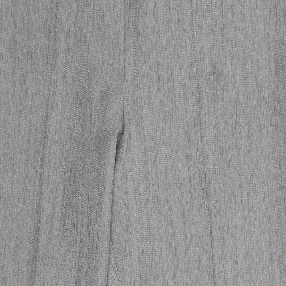 Classic Womens Grey Polyester Trousers Size 16 Regular