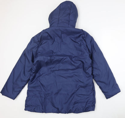 Womens UK Size M Anne De Lancay Blue Quilted Coat