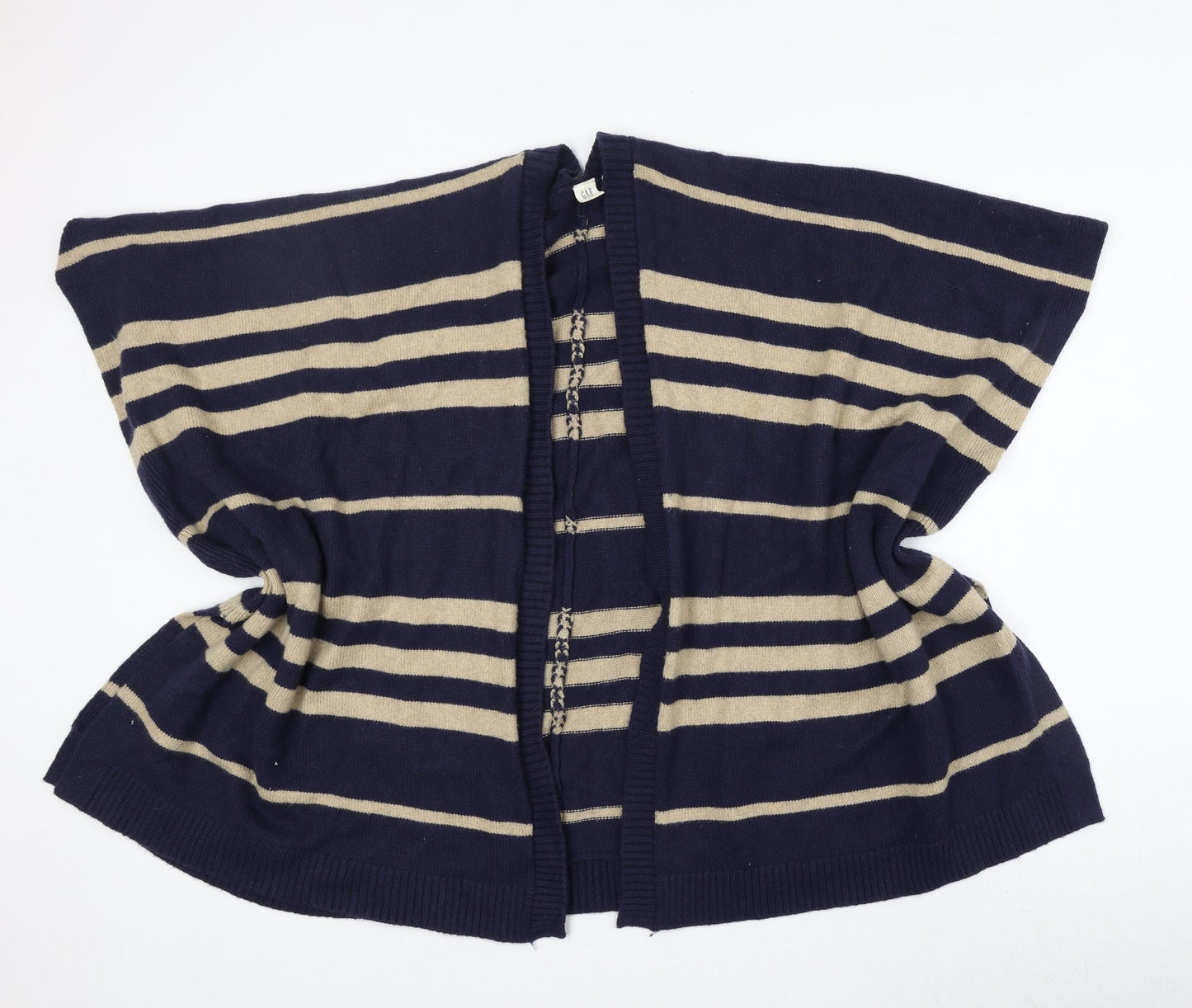 Gap Womens Blue V-Neck Striped Nylon Cardigan Jumper One Size