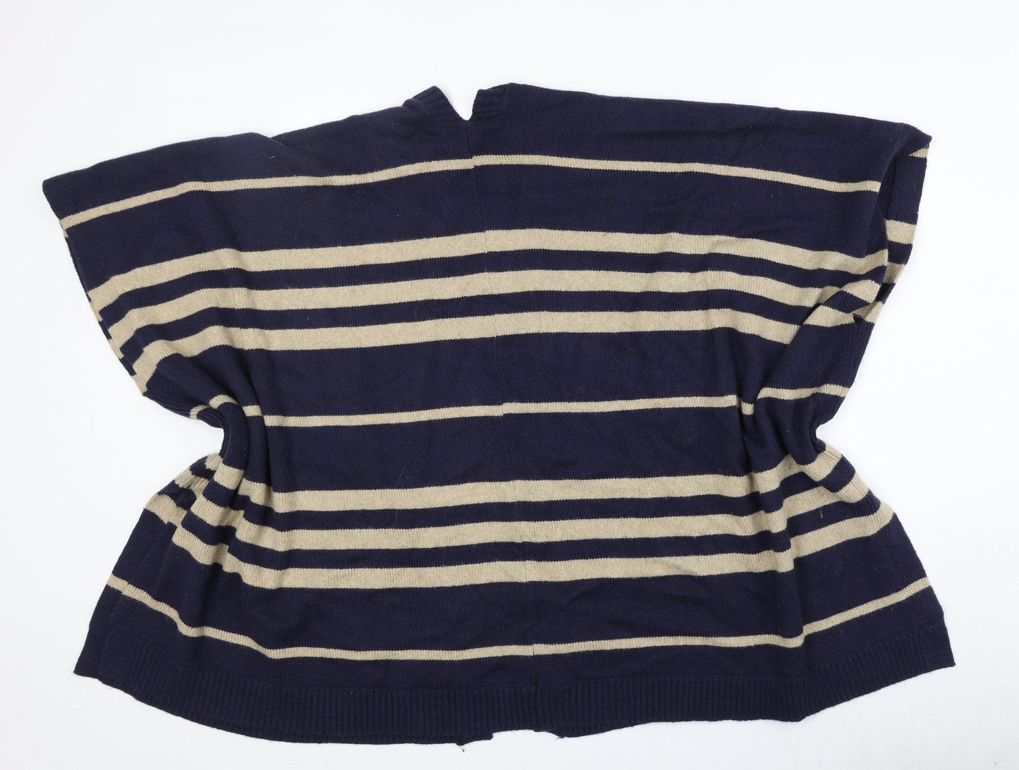 Gap Womens Blue V-Neck Striped Nylon Cardigan Jumper One Size