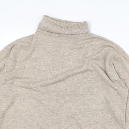 Richard Chang Womens Beige Roll Neck Acrylic Pullover Jumper Size M