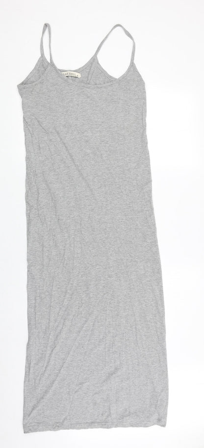 Brave Soul Womens Green Cotton Tank Dress Size M Round Neck Pullover