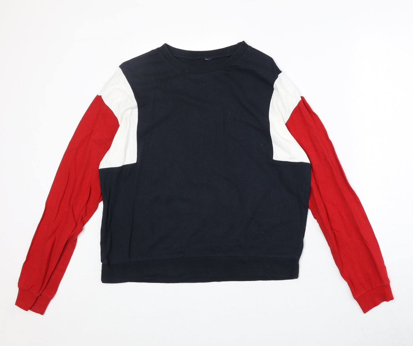 H&M Womens Multicoloured Colourblock 100% Cotton Pullover Sweatshirt Size M Pullover