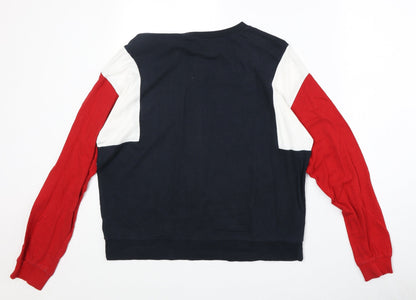 H&M Womens Multicoloured Colourblock 100% Cotton Pullover Sweatshirt Size M Pullover