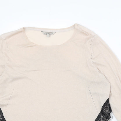 Limited Collection Womens Pink Boat Neck Acrylic Pullover Jumper Size 16 - Lace Detail