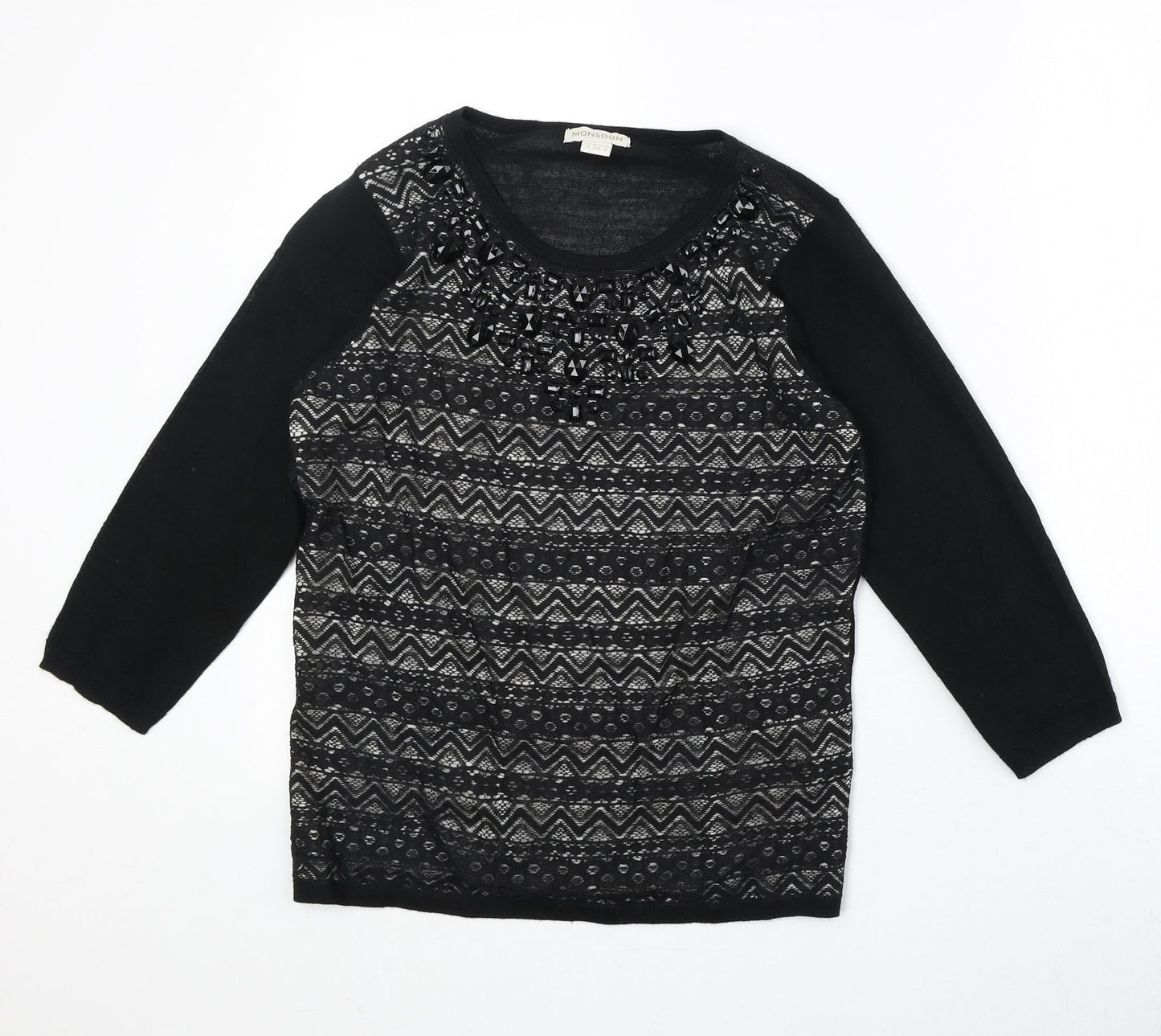 Womens UK Size 12 Monsoon Black Pullover Jumper