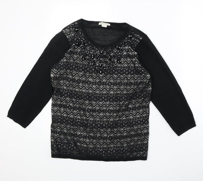 Womens UK Size 12 Monsoon Black Pullover Jumper