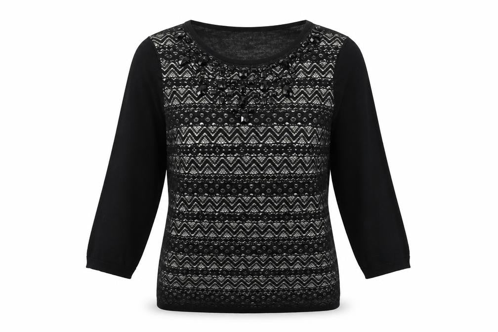 Womens UK Size 12 Monsoon Black Pullover Jumper