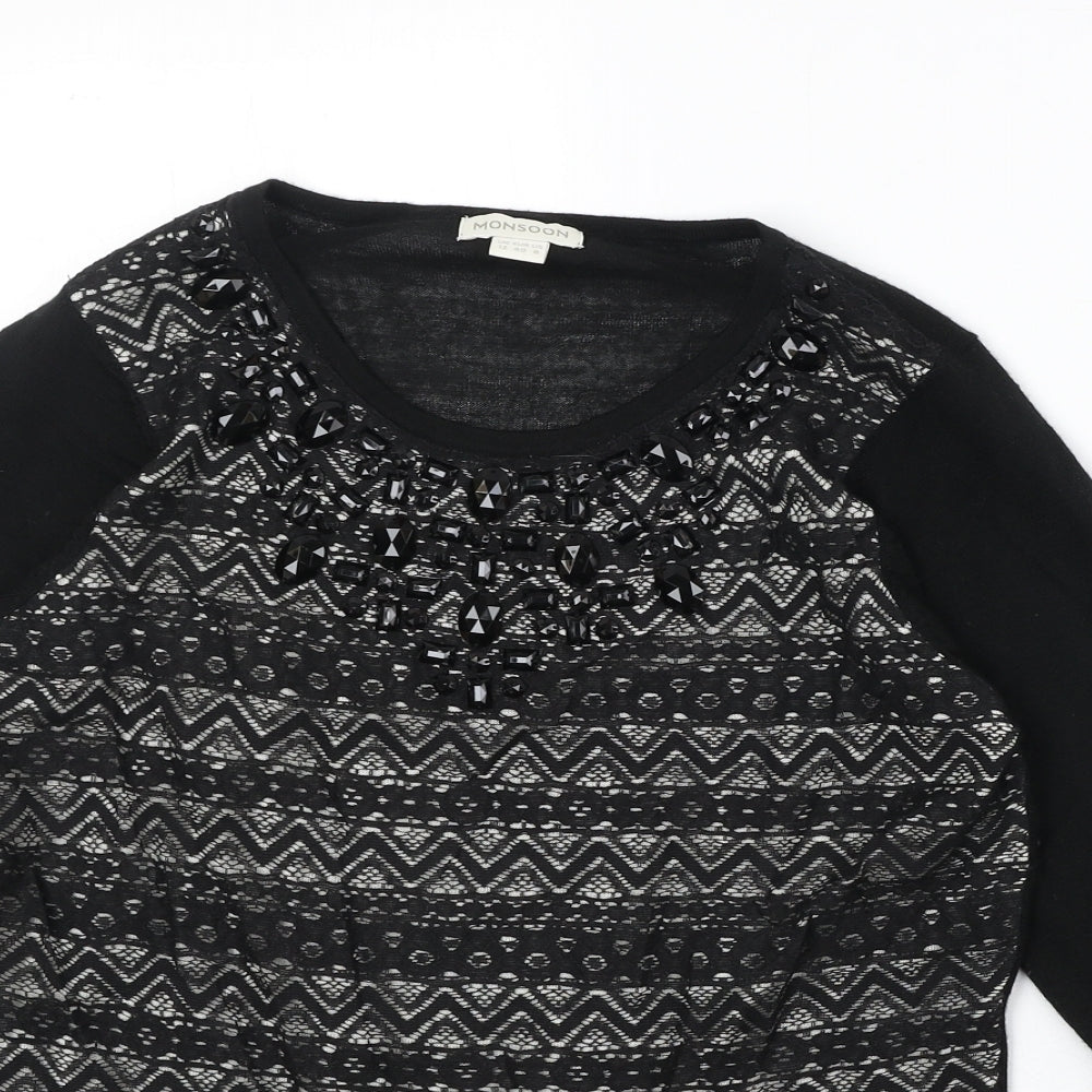 Womens UK Size 12 Monsoon Black Pullover Jumper