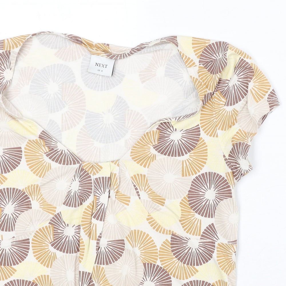 Womens UK Size 12 NEXT Beige Basic Blouse