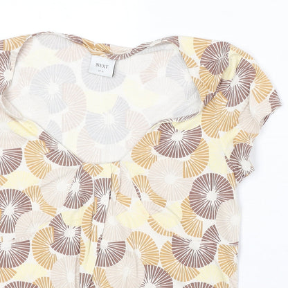 Womens UK Size 12 NEXT Beige Basic Blouse
