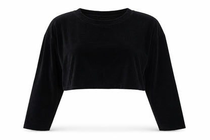 USA Pro Womens Black Cotton Pullover Sweatshirt Size 12 Pullover