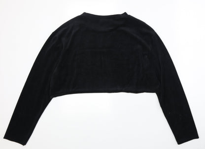 USA Pro Womens Black Cotton Pullover Sweatshirt Size 12 Pullover