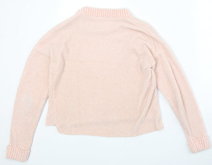 Womens UK Size XS Noisy may Pink Pullover Jumper