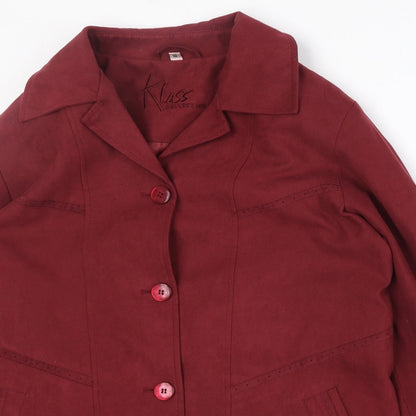 Klass Womens Red Jacket Size 10 Button
