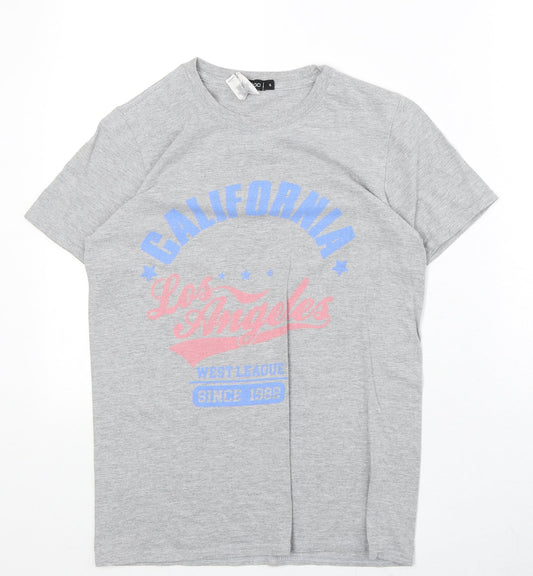 Boohoo Womens Green Cotton Basic T-Shirt Size S Round Neck - California