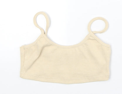 Womens UK Size 8 Missguided Beige Cropped Tank