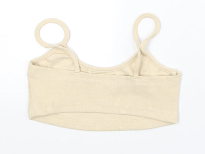 Womens UK Size 8 Missguided Beige Cropped Tank
