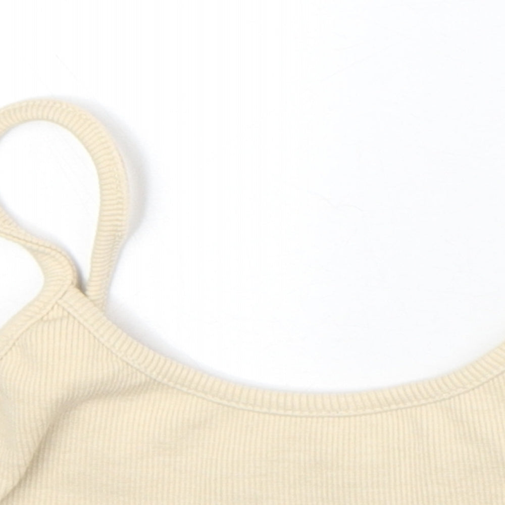 Womens UK Size 8 Missguided Beige Cropped Tank