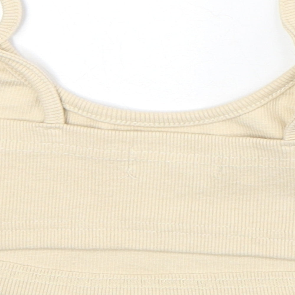 Womens UK Size 8 Missguided Beige Cropped Tank