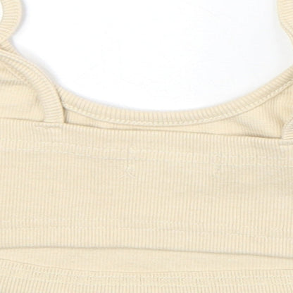 Womens UK Size 8 Missguided Beige Cropped Tank