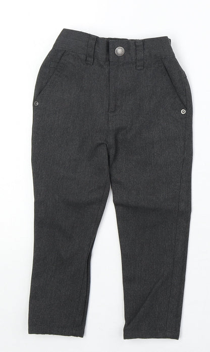 NEXT Boys Grey Polyester Dress Pants Trousers Size 3 Years Regular Zip