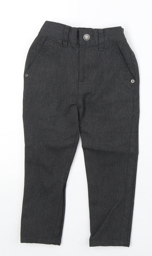 NEXT Boys Grey Polyester Dress Pants Trousers Size 3 Years Regular Zip