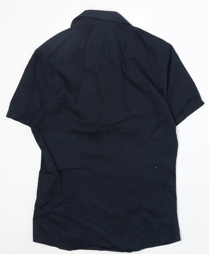 ASOS Mens Blue Cotton Button-Up Size S Collared Button